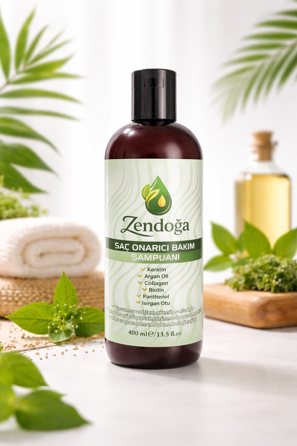 zendoğa yoğun keratin & kolajen kompleks onarıcı Şampuan doğal, sülfatsız & tuzsuz 400 ml