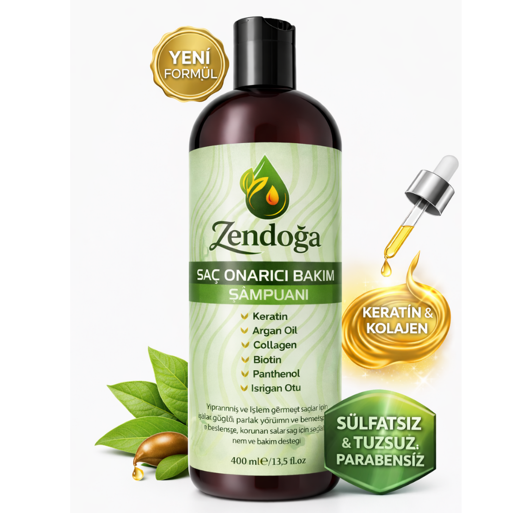 zendoğa yoğun keratin & kolajen kompleks onarıcı Şampuan doğal, sülfatsız & tuzsuz 400 ml