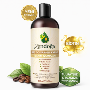 zendoğa yoğun biotin & kafein kompleks dökülme karşıtı Şampuan doğal, sülfatsız & tuzsuz 400 ml