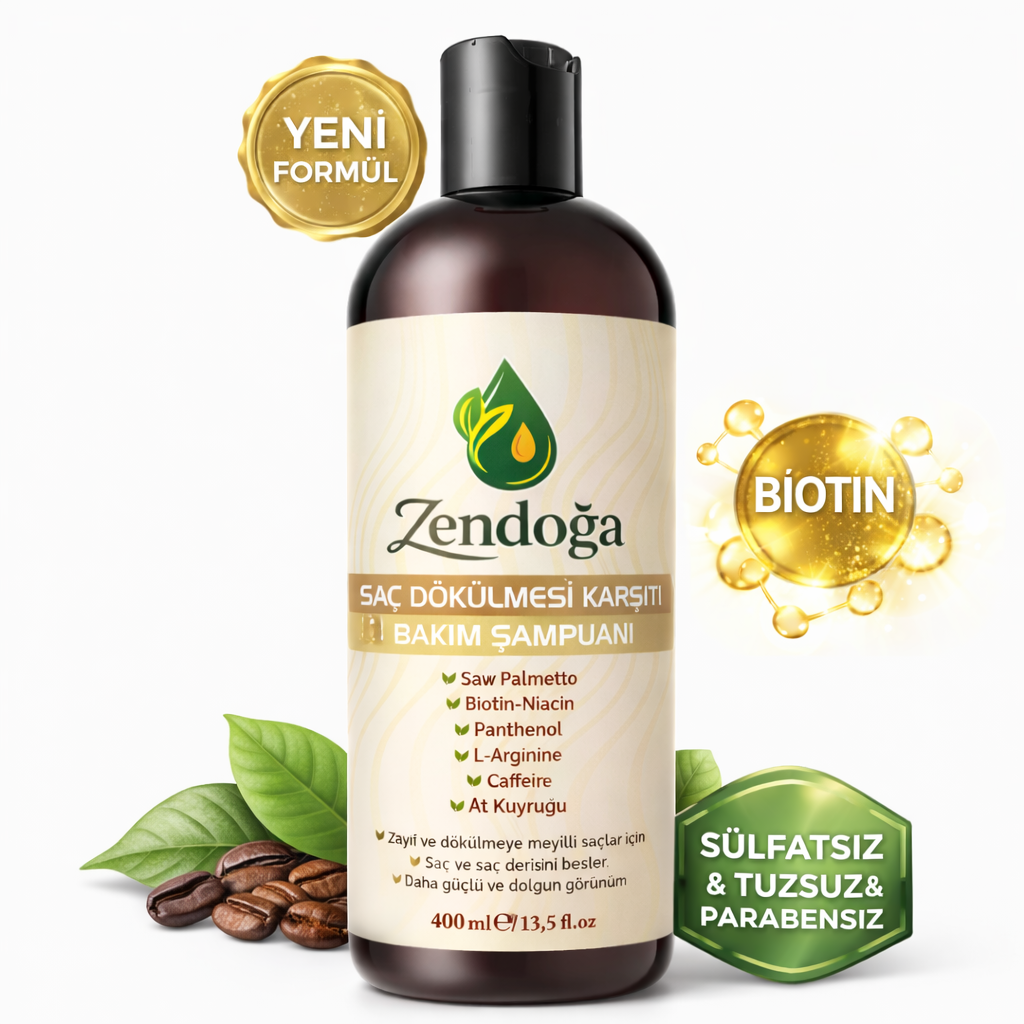 zendoğa yoğun biotin & kafein kompleks dökülme karşıtı Şampuan doğal, sülfatsız & tuzsuz 400 ml